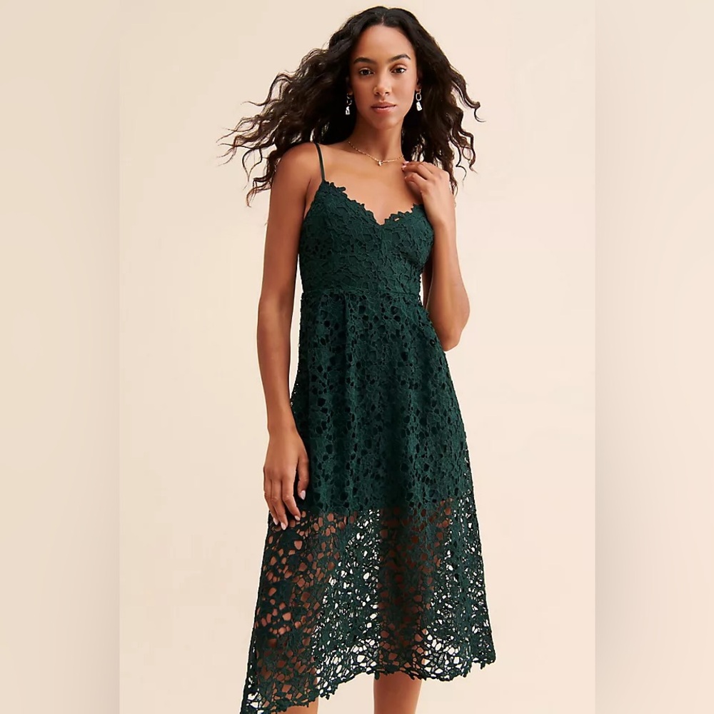 Anthropologie ASTR Eyelet Dress in Green